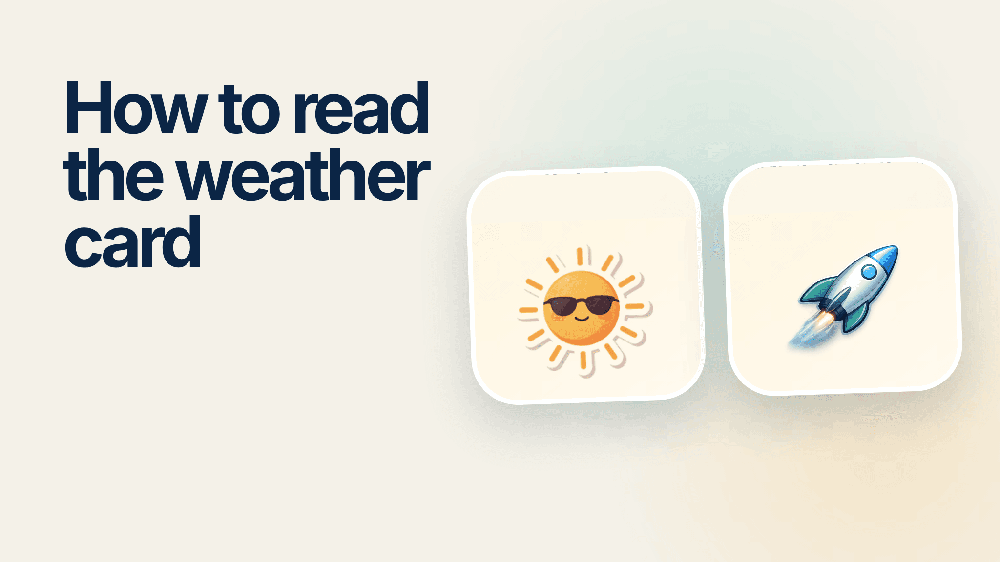 Sunny fast weather and a Rocket anchor trajectory illustrate the card's two connected market views.